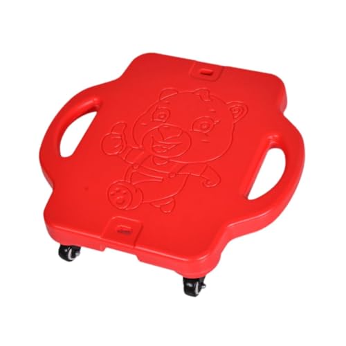 Scooter Board Sport Flat Scooter for Kids Child Portable Sitting Scooter Board with Casters for Park Playground Basement Home, Red
