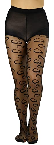 Image of ToBeInStyle Women's Valentine Day Themed Opaque Sheer Pantyhose w /Heart Love