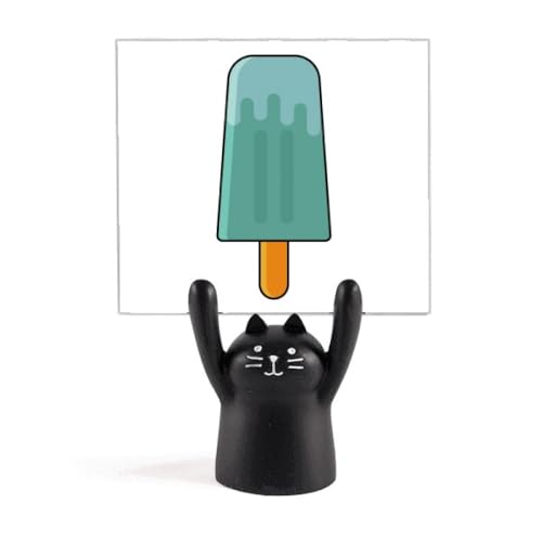 Support mémos glace glacée bleu vert décoration bureau bureau chat noir