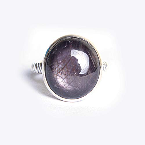 Bague en argent turc ajustable rubis étoile ne ternit pas - 3