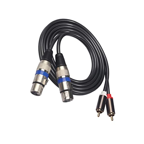Mikikit 1.5m Dual to Cable Signal Patch Cable for Home Stereo Systems Black 366156-15
