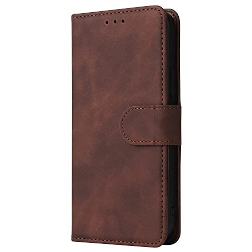 Coque iPhone 13 portefeuille en cuir café pour vos sorties