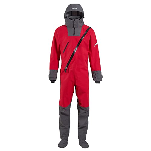 Traje seco para kayak para hombre y mujer, tejido impermeable, con látex en cuello y muñecas, para remar en seco