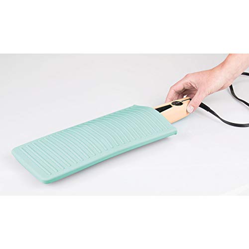 iDesign Silicone Heat-Resistant Hair Styling Tools Storage and Travel Pouch for Curling Irons, Straighteners, Wands - Aqua - Image 7