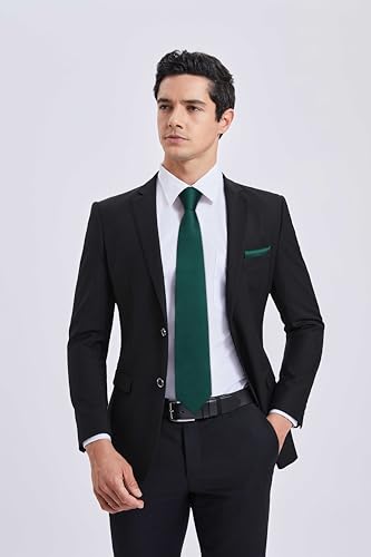 HISDERN Men's Wedding Tie and Handkerchief Houndstooth Check Plaid Tie Party Business Formal Necktie & Pocket Square Set…