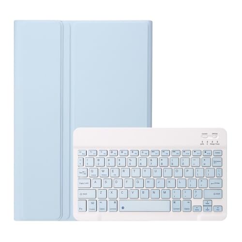 Housse en cuir pour Samsung Galaxy Tab S7 11 pouces avec clavier amovible bleu ciel