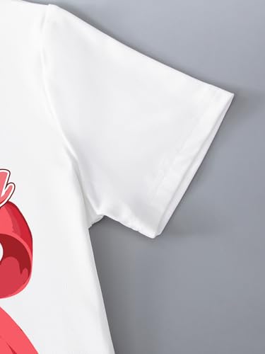 Verdusa Girl's Cute Cherry Shirt Short Sleeve Graphic Tees Crew Neck Going Out Tops4