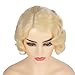 Kaneles Short Blonde Curly Wig Finger Wave Synthetic Hair for Women 1920s Halloween Cosplay Costume Party Come with Wig Cap (Blonde)