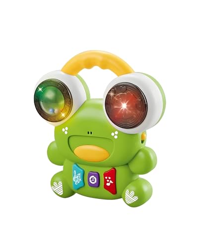 Image of Baby Musical Drum Toy | Frog Shape with Lights & Music | Rolling Ball Activity Toy for Babies & Toddlers | Early Learning Sound Toy | Plastic Drum - Pack of 1 (Color May Vary)