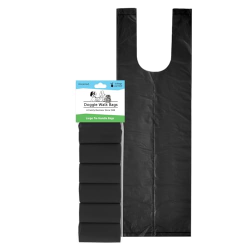Image of Large Dog Waste Bags on a Roll with Easy Tie Handles, Extra Thick and Strong Poop Bags, 5.5 x 5.5 x 17 Inches