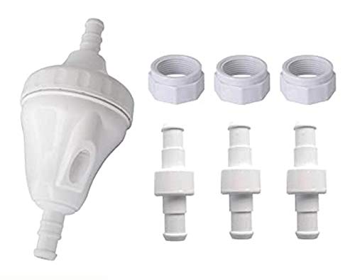 MAKHOON Backup Valve G52 D15 Feed Hose Nut with D20 Hose Swivel for Compatible with Polaris 180 380 Vac-Sweep 280 TankTrax 3900 Sport Vac-Sweep Pool Cleaner Replacement Parts Kit