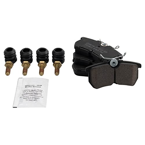 Image of TRQ Rear Brake Pad and Rotor Set Ceramic Solid Rotors