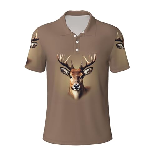 Polo respirant pour homme à motif cerf chic pour le bureau et sport
