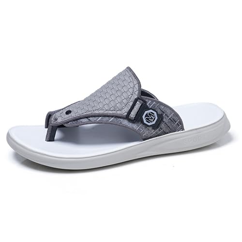 Men's Flip Flops Open Toe Leather Slides Comfort Casual Outdoor Slippers Summer Fisherman Slip On Sandals for Men