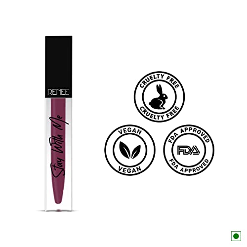 Image of RENEE Stay With Me Matte Lipstick - Passion For Grape l Transfer Proof, Smudge & Waterproof | Long Stay l Highly Pigmented l Velvety, Matte Finish l Enriched with Vitamin E l Travel Friendly l 5 ml