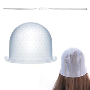 cobee 1 Pc Haar Hoogtepunt Cap, Ponsvrije Haar Verven Cap Met Haak Hoogtepunt Cap, Professionele Herbruikbare Siliconen Haar Verven Gereedschap Voor Kapsalon Verven Gereedschap voor Unisex