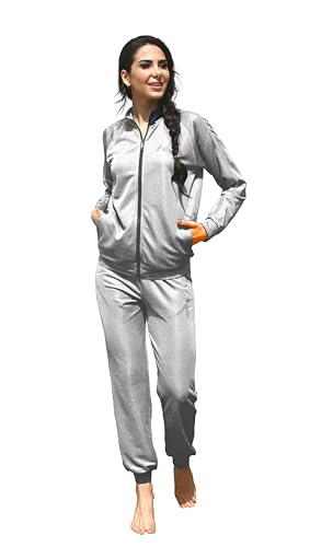 Australian Homewear Donna In French Terry, Per Mezze Stagioni Vari Modelli Femminile, Primavera Autunno (IT, Testo, L, Regular, Regular, AF501 Tortora/Panna)