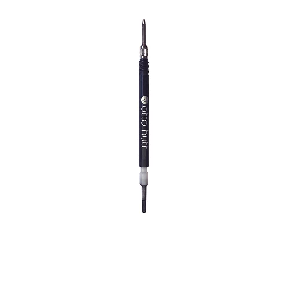 Otto Hutt Design 04 002-18779 - Matita con rivestimento di alta qualità e superficie lucida in colore bianco con stampa a 4 linee, con mine da 0,7 mm e gomma da cancellare