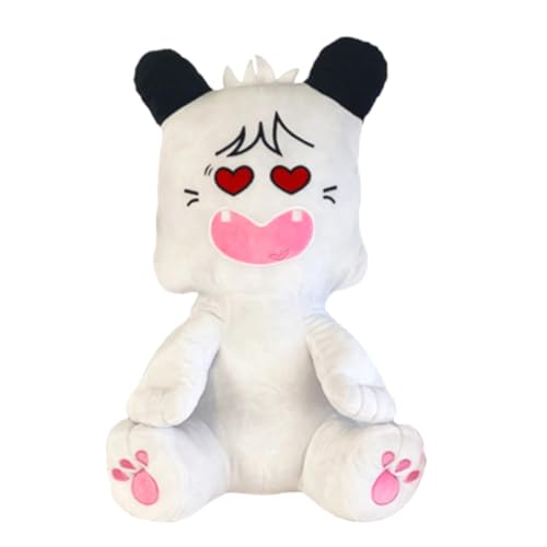 Peluche XXL géante de collection 55 cm blanche avec de grands yeux coeur