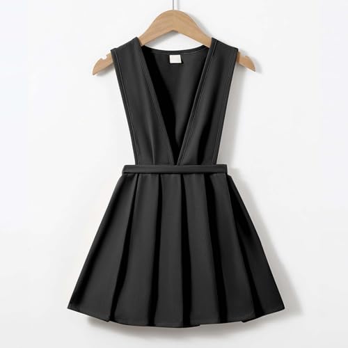 Girls Uniform Dress, Girls' School Uniform Jumper Dress Pull-on Scooter Skirt Stretchy Overall Dresses3