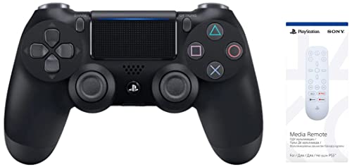 Image of Sony Dualsense Wireless Controller Black & Media Remote - (Playstation5)