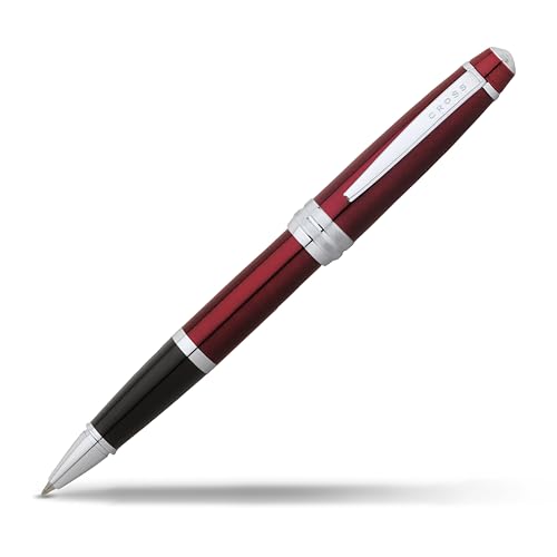 Image of Cross Bailey Red Refillable Rollerball Pen - Medium Point, Black Ink, Presented in a Premium Gift Box