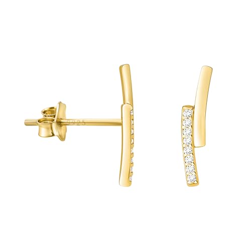 Boucles d'oreilles pour femme en argent 925 avec pierre de zircon clou barre