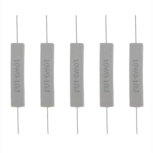 電源巻線セラミック水平セメント抵抗器(0.1オーム、10W 5% 5個)