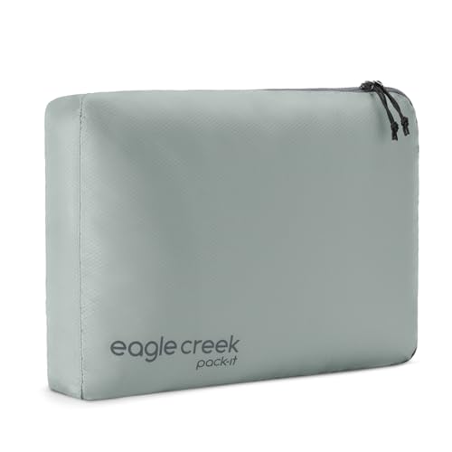 Eagle Creek Pack-It Isolate Cube - Lightweight Clothes Packing Cube for Maximizing Luggage Space - Angled Zippered Opening - Convenient Top Handle - Water-Resistant - Medium - Storm Grey
