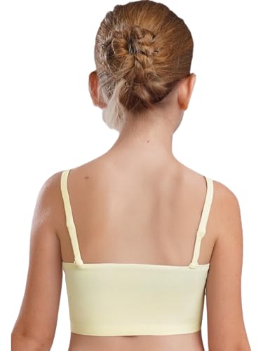 Jugaoge Kids Girls Training Bra Adjustable Straps Sport Seamless Bra with Pads Solid Camisole Vest Crop Tops2