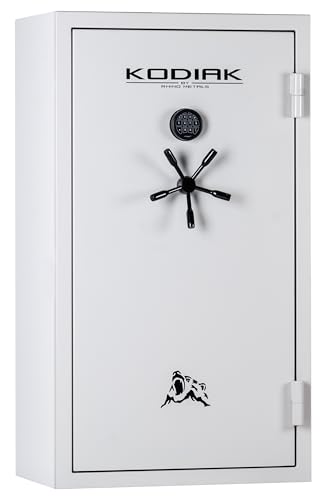 Kodiak Home Gun Safe for Rifles & Pistols | KGX5933W by Rhino Metals with New SafeX Security System | 41 Long Guns & 6 Handguns | 60 Minute Fire Protection | Gloss White Finish | 536lbs