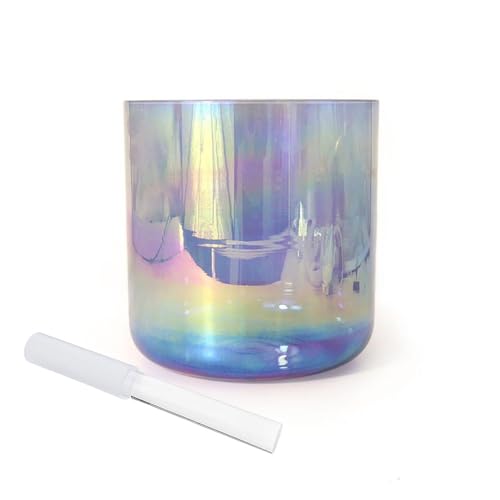 8 Inch Blue Cosmic light Alchemy Plating Chakra bowl, Crystal Singing Bowl Sound Bowl, Gift For Yoga Meditation & Sound Healing, With Free Acrylic Striker & O-ring(G Note)