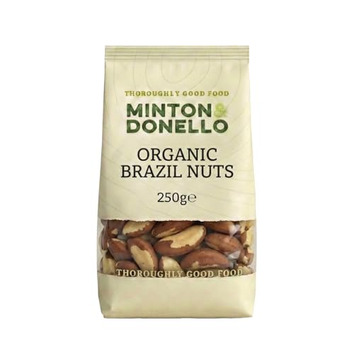 Minton & Donello Organic Brazil Nut Kernels 250g - Certified Natural Healthy Snack High Selenium Source High Fibre Plant Protein Vegetarian Friendly Antioxidant Rich