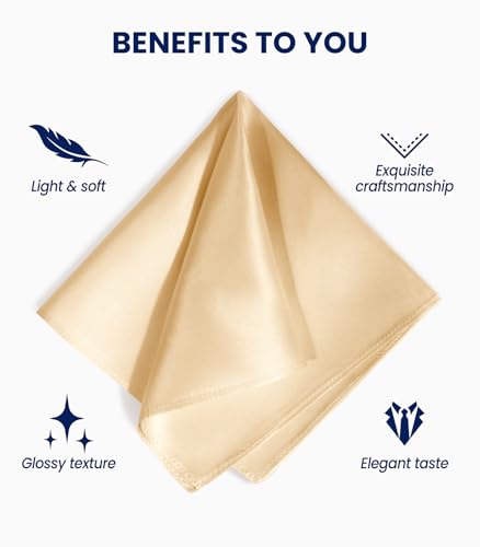 Selected Hanky 100% Pure Silk Pocket Square Solid Color