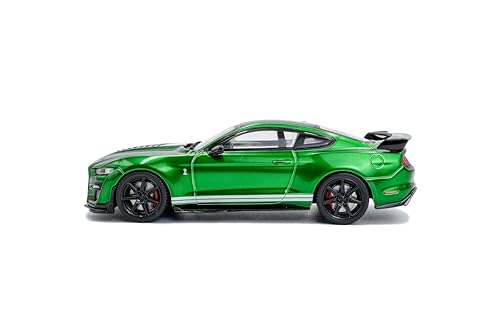 Modelo a escala 1:43 Shelby Mustang GT500 verde metálico miniatura 5