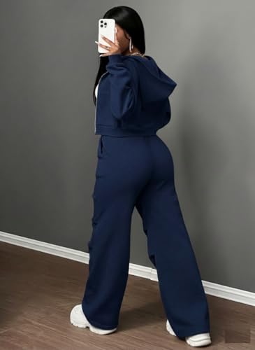 Image of Q - RIOUS Women's Baggy Mid Waisted Lounge Sweat Pants with Drawstring Athletic Flared Joggers with Pockets