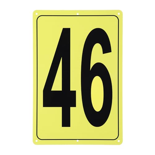 Plaque Numérotée Jaune 46 Aluminium PATIKIL pour Extérieur