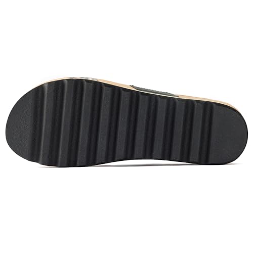 Image of RockDove Women's Isla Lift Platform Slide Sandals with Cushioned Arch Support and Soft Dual Straps
