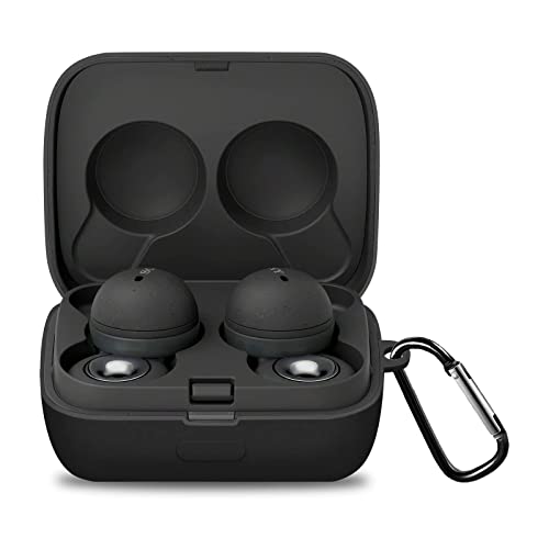 CABOBE �Ή� Sony LinkBuds WF-L900 �P�[�X �P�[�X �t��V���R���f�� �y�� �L�Y�h�~ �X���� �ϏՌ� �h�o �����h�~ �_�炩�� LED�� ���C�����X�[�d�Ή� �J���r�i�t��(�u���b�N)