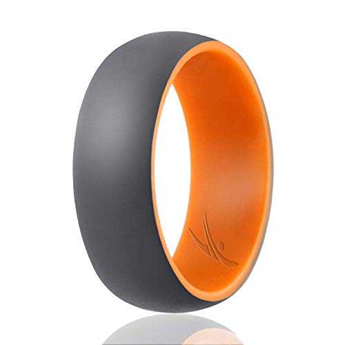 ROQ Silicone Wedding Ring for Men - Duo Collection Dome Style- Single Silicone