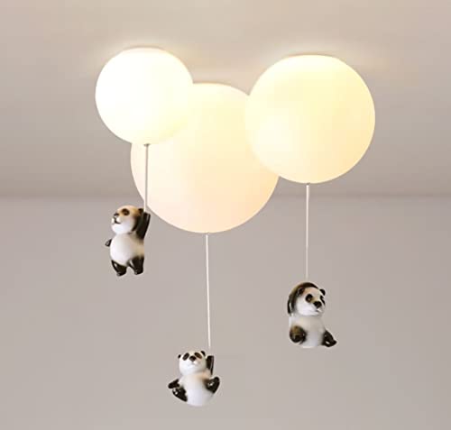 YCWZKJ Lustre Ballon Panda pour Chambre d'enfant avec Pendentif Panda, Lampe de Plafond créative en Forme de Ballon, luminaire pour Chambre à Coucher,...