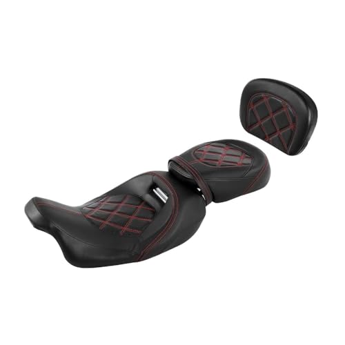 Selle moto confort avec dossier passager et coussin haut de gamme pour Touring