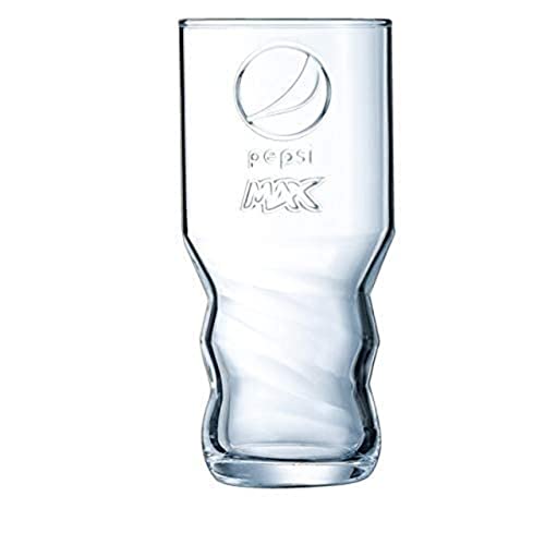 PEPSI Vetro di marca max: il bicchiere highball temperato Pepsi Max è la soluzione migliore per la marca definitiva di Cola. Con un classico look retrò di Pepsi, questo vetro temperato è ideale per un servizio più classico per bevande analcoliche di marca Pepsi