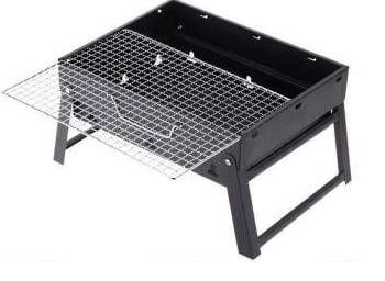 Shoppers Hub PNQ Easy to Carry Foldable Portable Black BBQ Charcoal Grill for Ideal Use in Gifting Purposes, Useful in Homes, Cafes and Get Togethers (Size - MEDIUM 35x26x20cm)