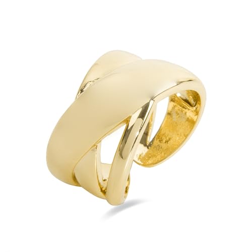 LUXENTER Anillo acabado en Oro 18K. Color Dorado. Ajustable. Joyas para Mujer   Modelo Umlasu