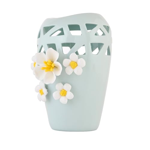 Image of Amazon Basics Artistic & Decorative Ceramic Vase | for Home Decor (Sky Blue)