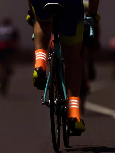 Image of 4 Pairs Glow in Dark Socks Cycling High Reflective Running Socks Night Safety Hosiery Compression Athletic