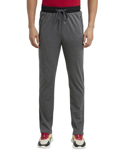 Jockey 9510 Men's Super Combed Cotton Rich Slim Fit Mid Rise Trackpants with Side and Back Pockets