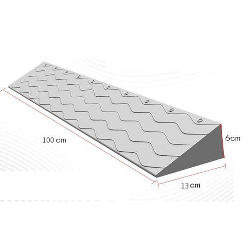 Rampas Threshold, tapete umbral inclinado para interior, entrada y salida conveniente, adecuado para puertas, bordillos, scooters eléctricos (Gris, 100 x 13 x 6 cm) miniatura 2