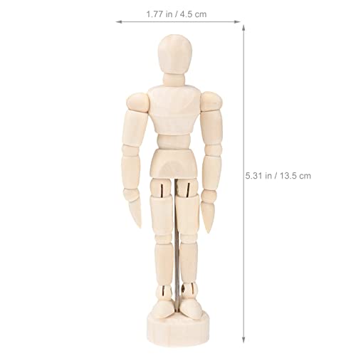 Doitool 3Pcs Artists Wooden Manikin Jointed Mannequin, Drawing Figure Model 4.5 Inches Wooden Mannequin Artist Manikin With Stand For Drawing Or Desktop Decor #TOP2
